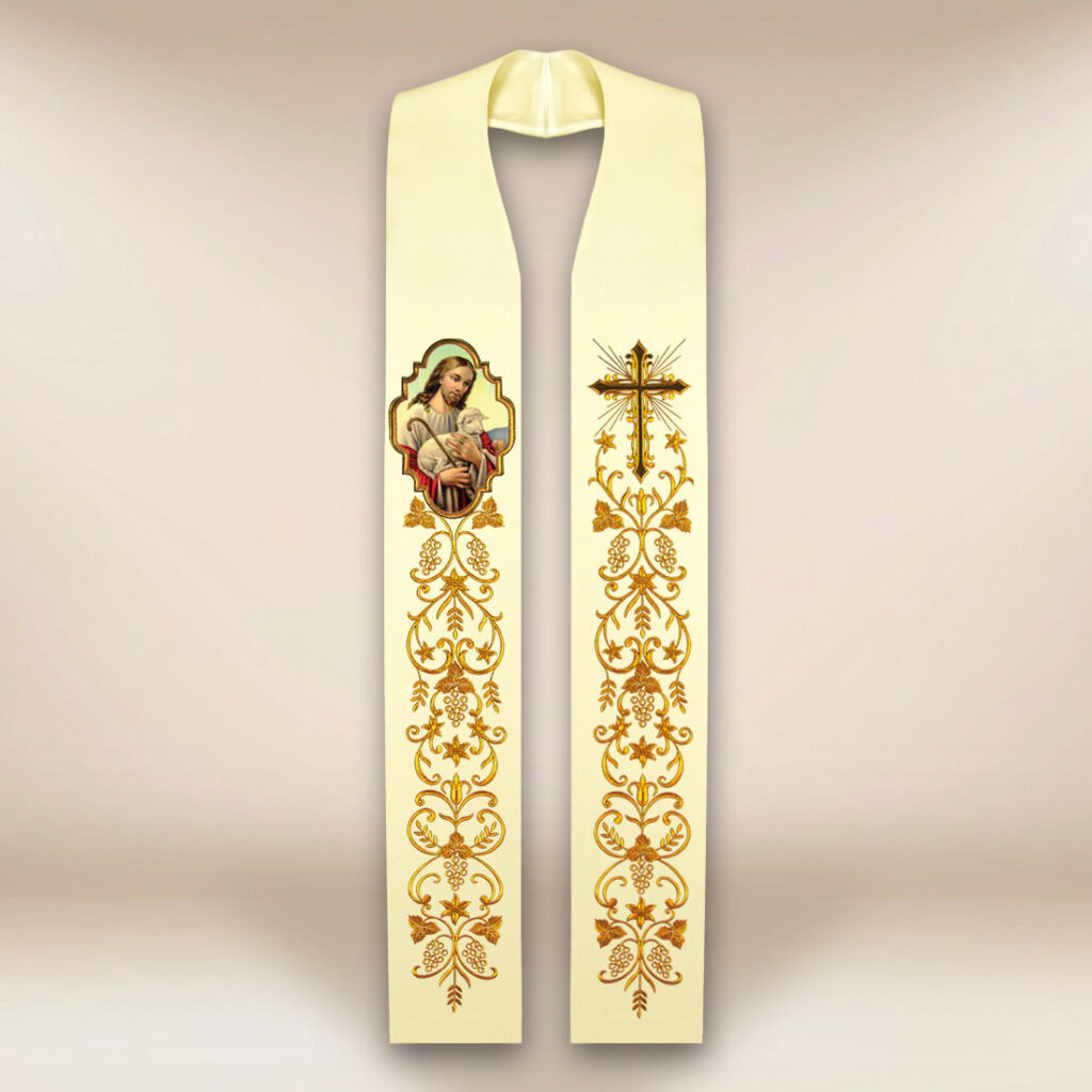 Stuła z wizerunkiem Jezus Dobry Pasterz