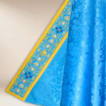 Maryjna kapa haftowana niebieska