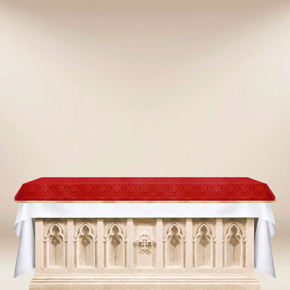 Żakardowe nakrycie ołtarza czerwone