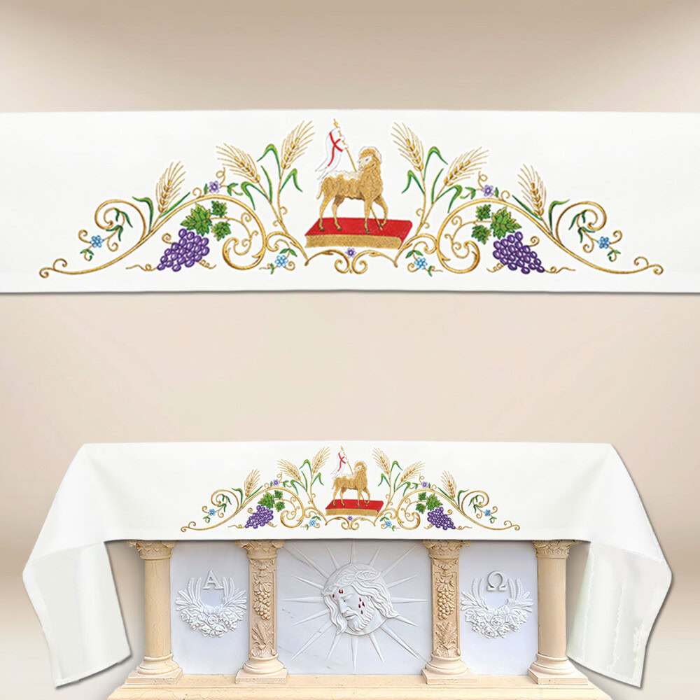 Obrus z haftem czołowym