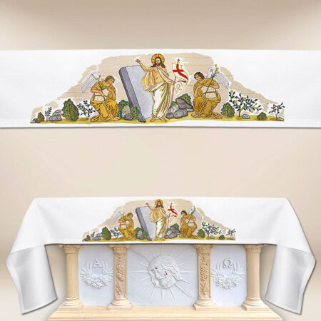 Obrus z haftem czołowym