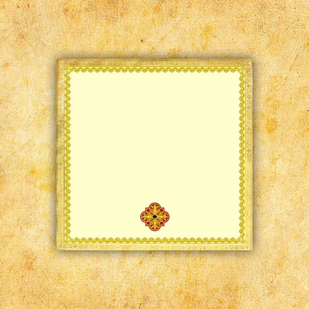 Welon na kielich ecru z krzyżem