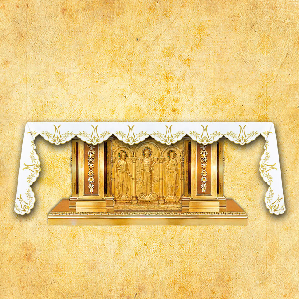 Obrus haftowany "Ave Maryja - Złoty"