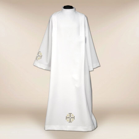 Alba haftowana Krzyże Jerozolimskie złote