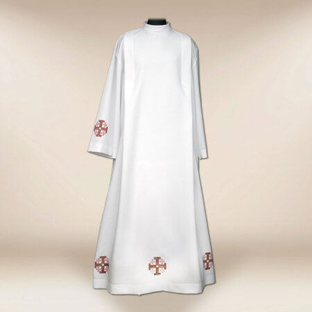 Alba haftowana Krzyże Jerozolimskie czerwone