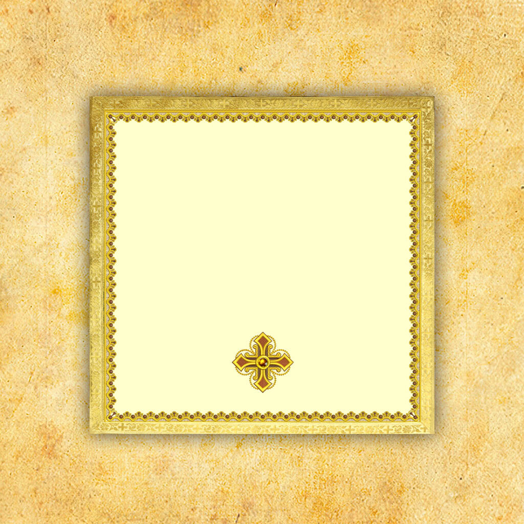 Welon na kielich ecru z krzyżem