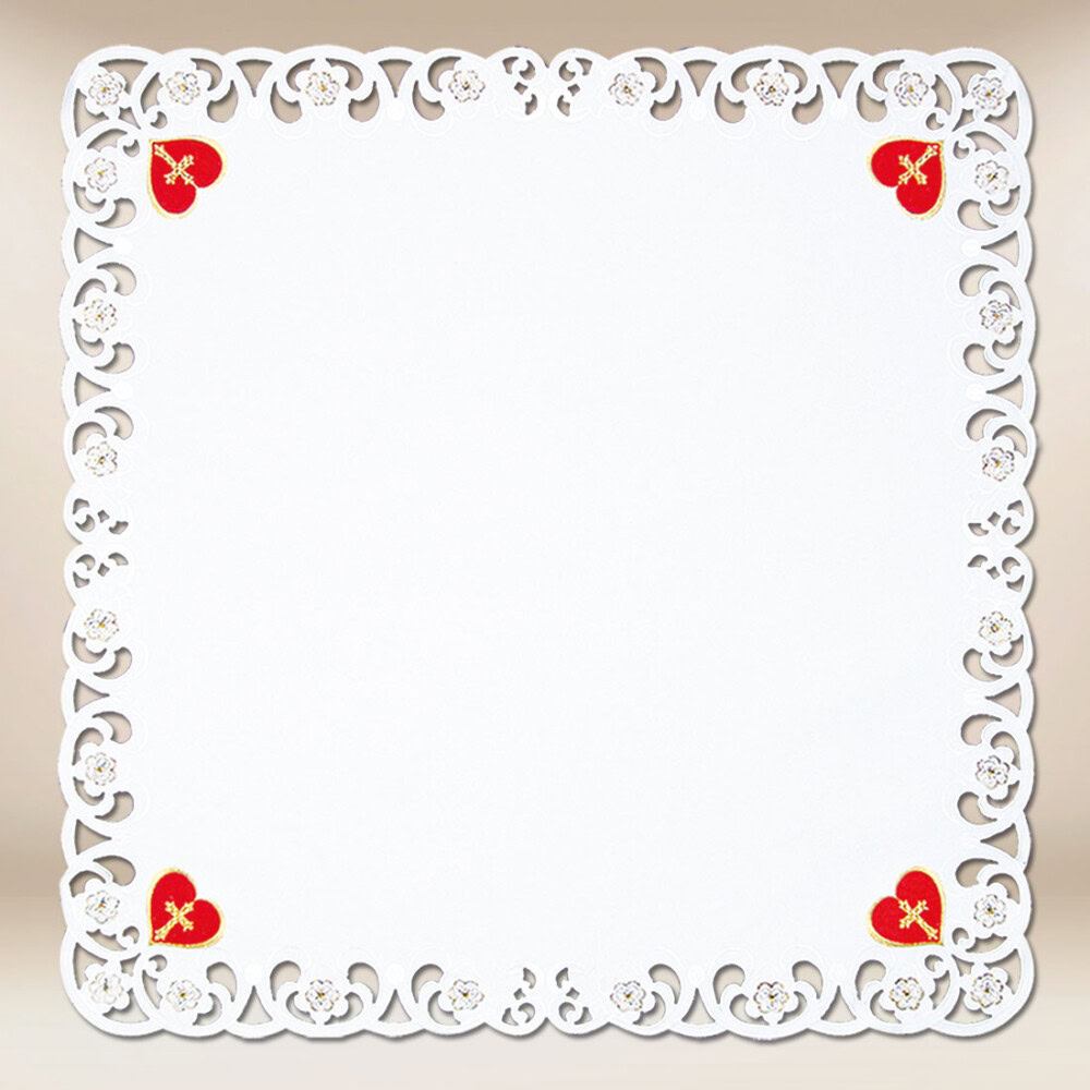 Obrus haftowany „Serce Jezusa” z  wizerunkiem (długość do 650cm)