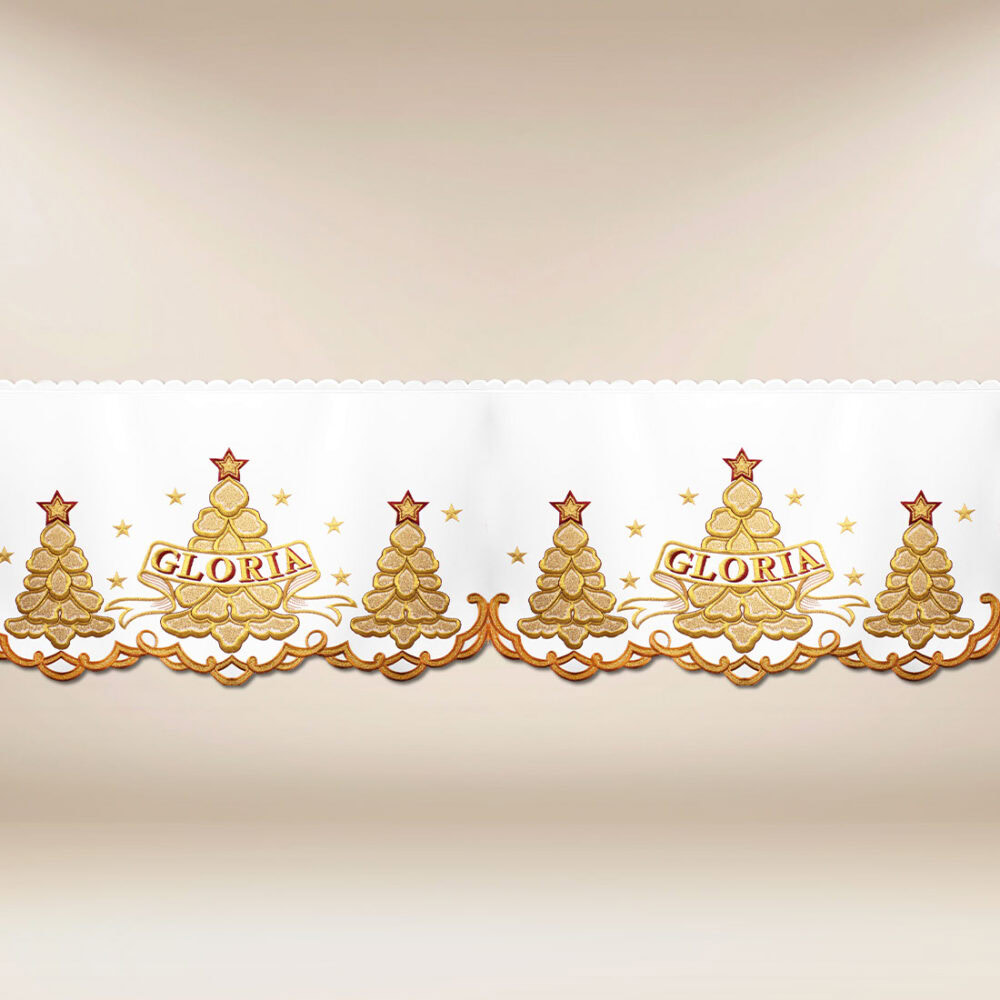 Obrus haftowany „Złota Gloria” (długość do  650cm)