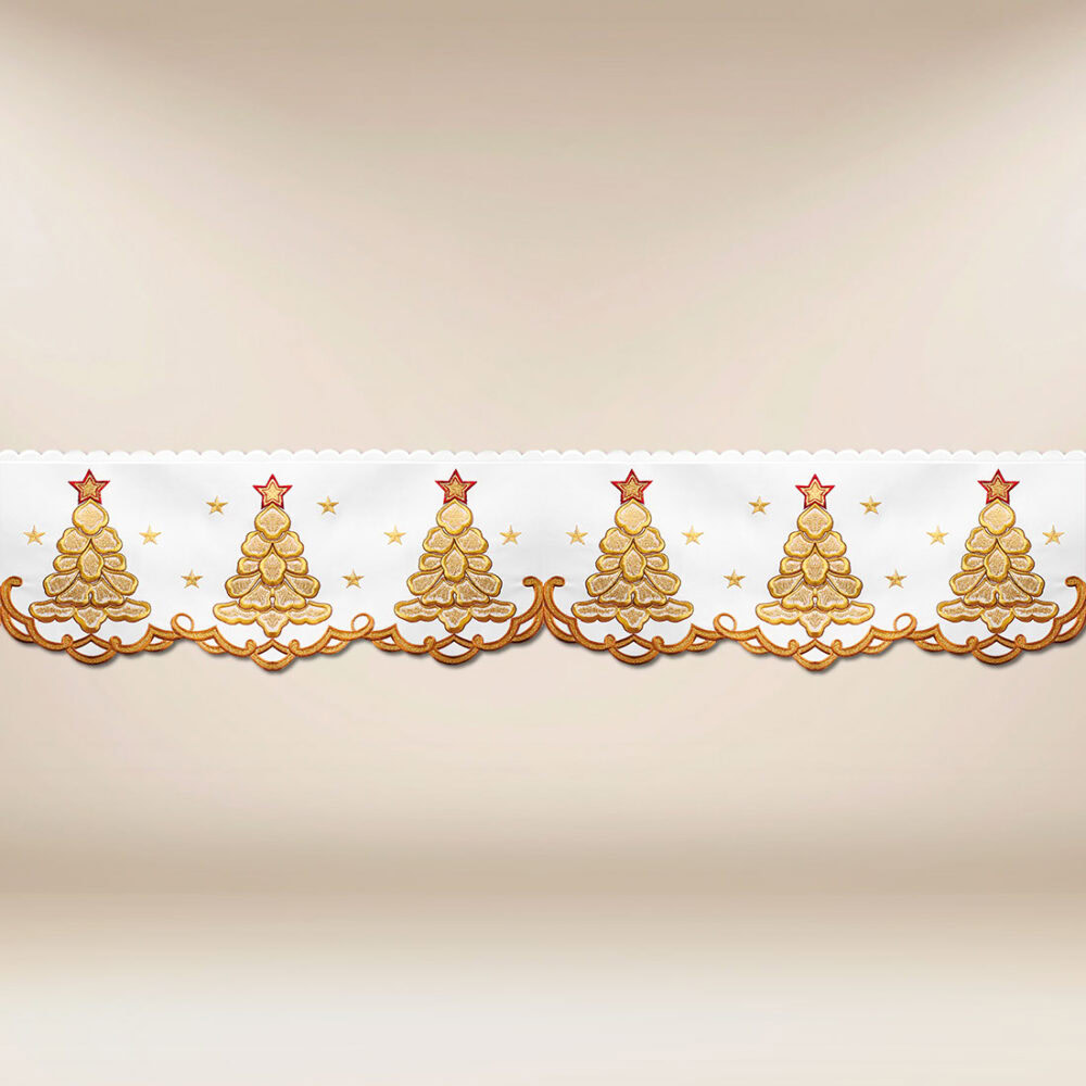 Obrus haftowany „Złota Gloria” (długość do  650cm)