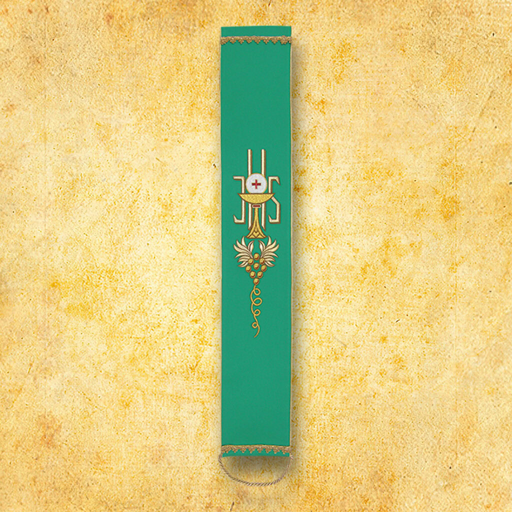 Uchwyt do dzwonka zielony haftowany