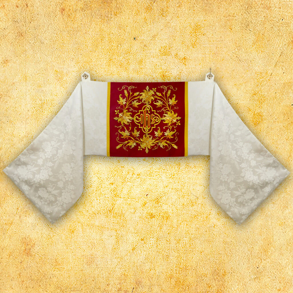 Welon haftowany naramienny ecru z IHS