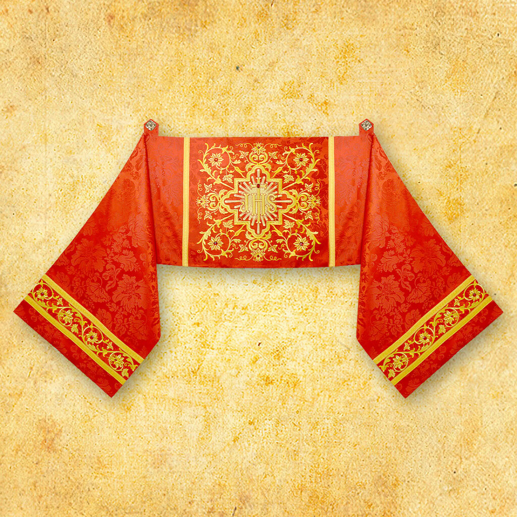 Welon haftowany naramienny czerwony