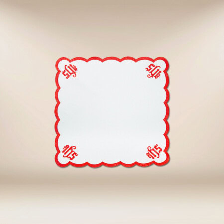 Serwetka haftowana "Katedralny"  Czerwona 45x45