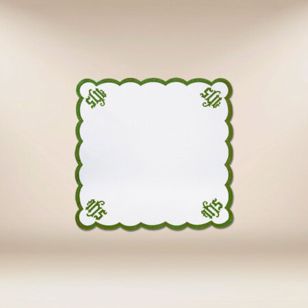 Serwetka haftowana „Katedralny” zielona  45x45