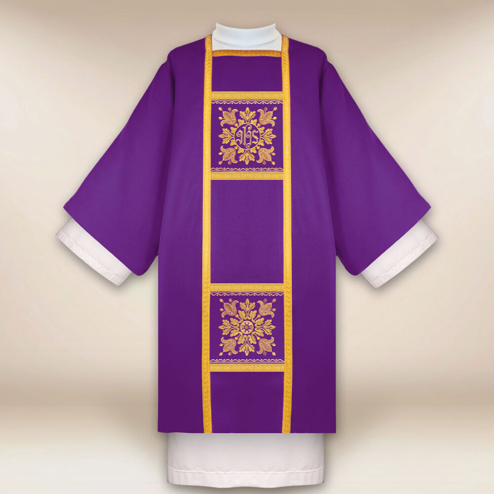 Dalmatyka liturgiczna fioletowa haftowana