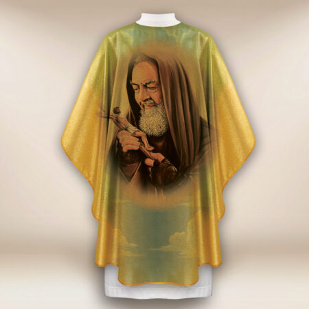 Nowoczesny ornat z wizerunkiem „Ojciec
  Pio”