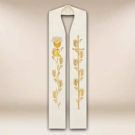 Stuła haftowana „Kielich Z Kłosami”
