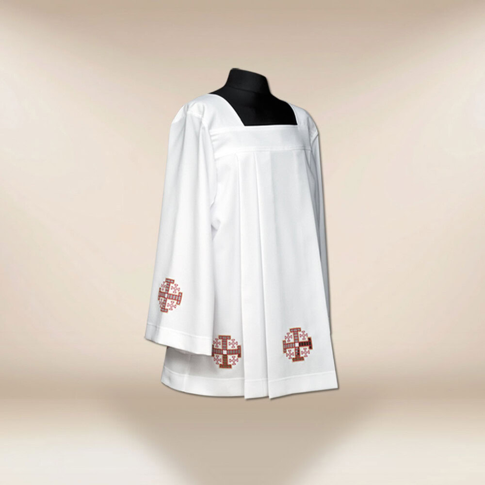 Komża haftowana Krzyże Jerozolimskie czerwone