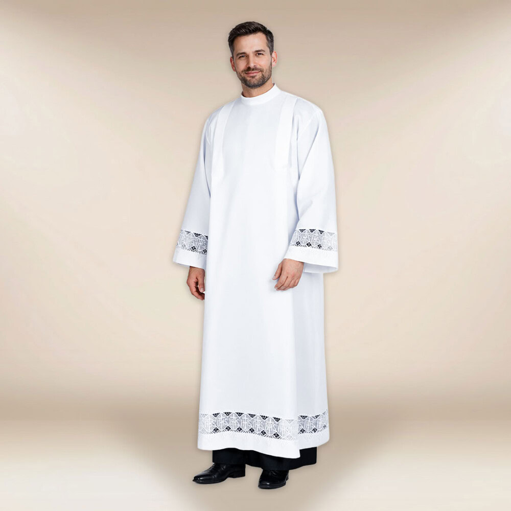 Alba liturgiczna z gipiurą IHS