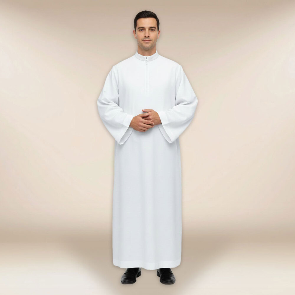 Alba z elanobawełny z zamkiem z przodu