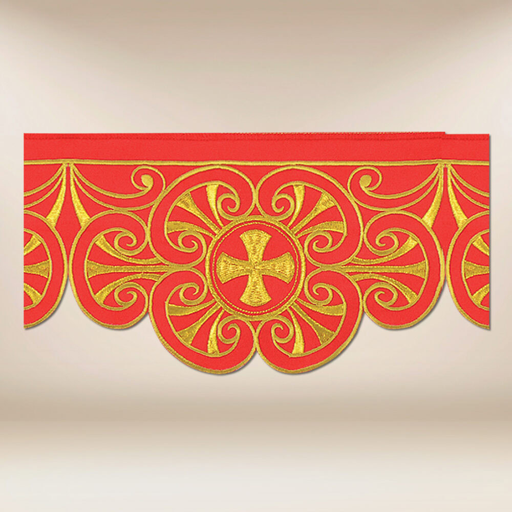 Koronka haftowana czerwona 290cm