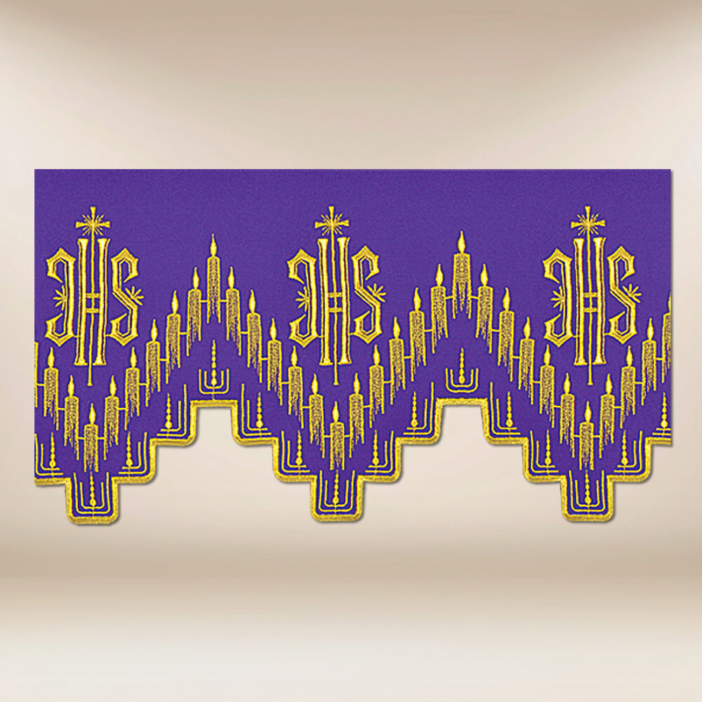 Koronka haftowana fioletowa