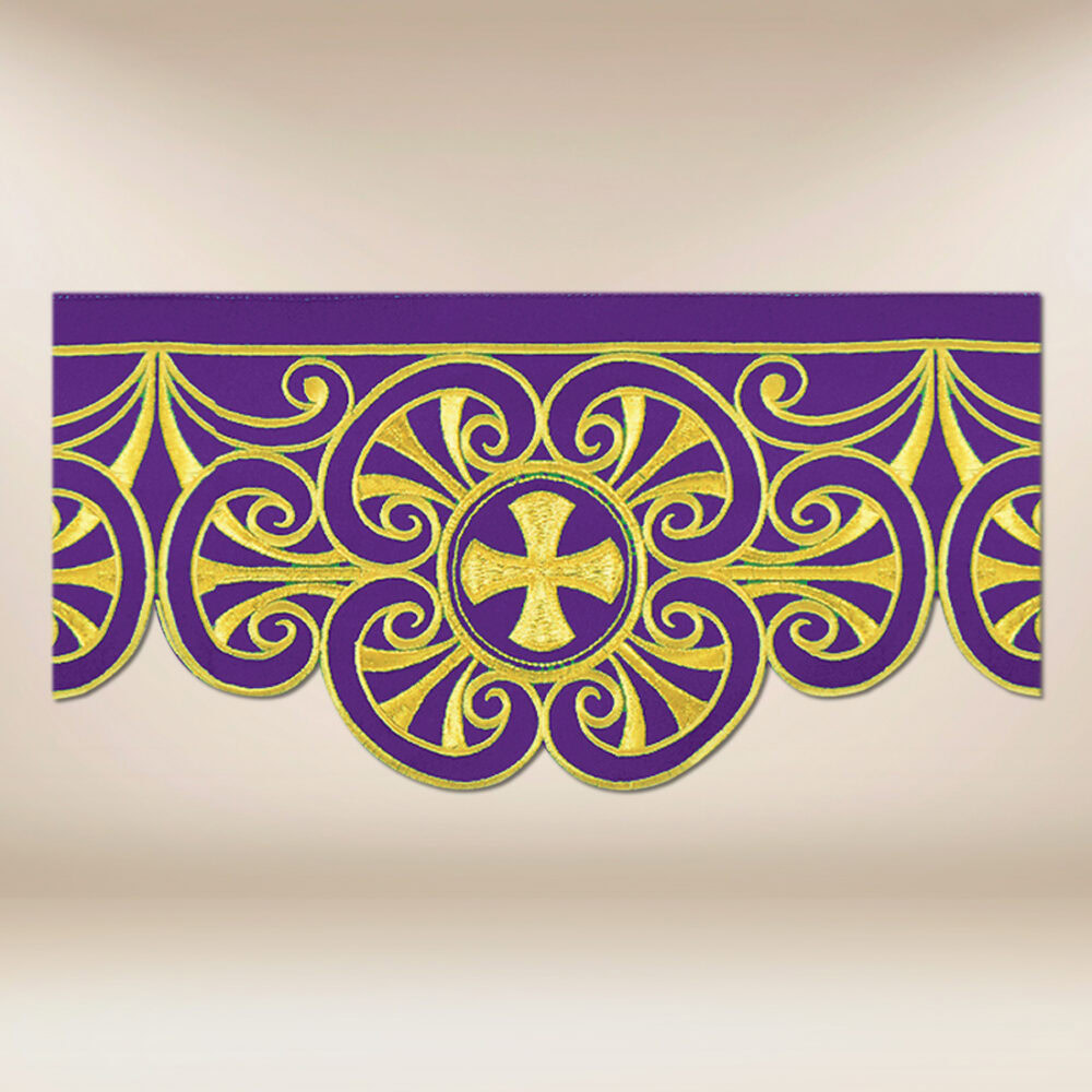 Koronka haftowana fioletowa 290cm