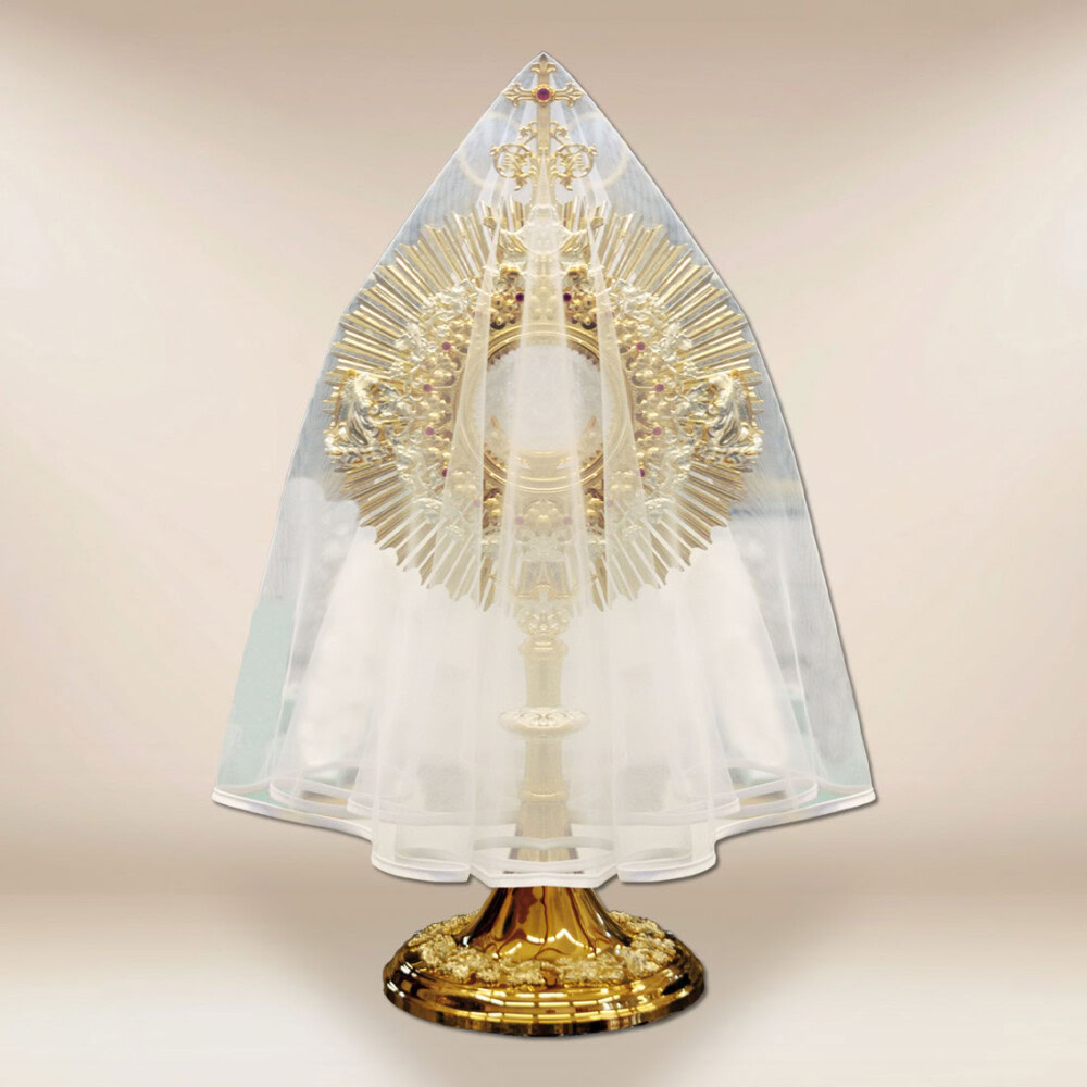 Welon na monstrancję z białą lamówką średnica 120cm