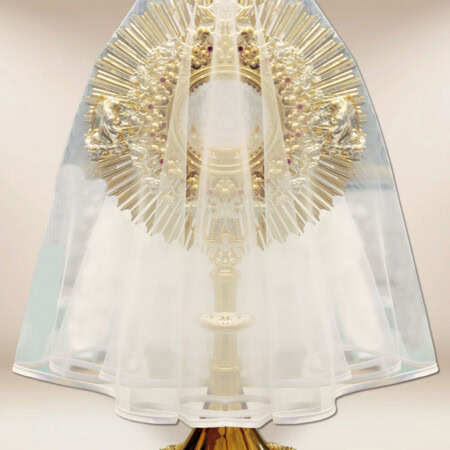 Welon na monstrancję z białą lamówką średnica 120cm