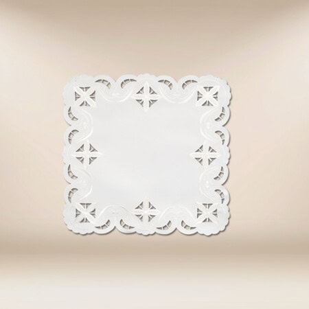 Serwetka haftowana "Krzyże w Kwadracie" białe 45x45