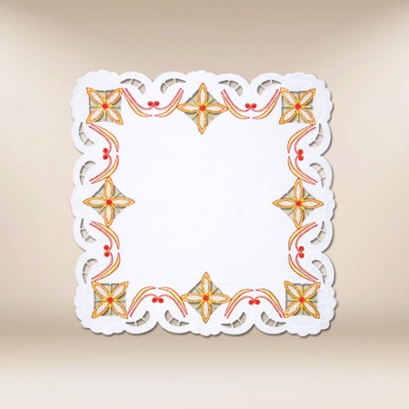 Serwetka haftowana "Krzyże w Kwadracie" kolorowe 45x45