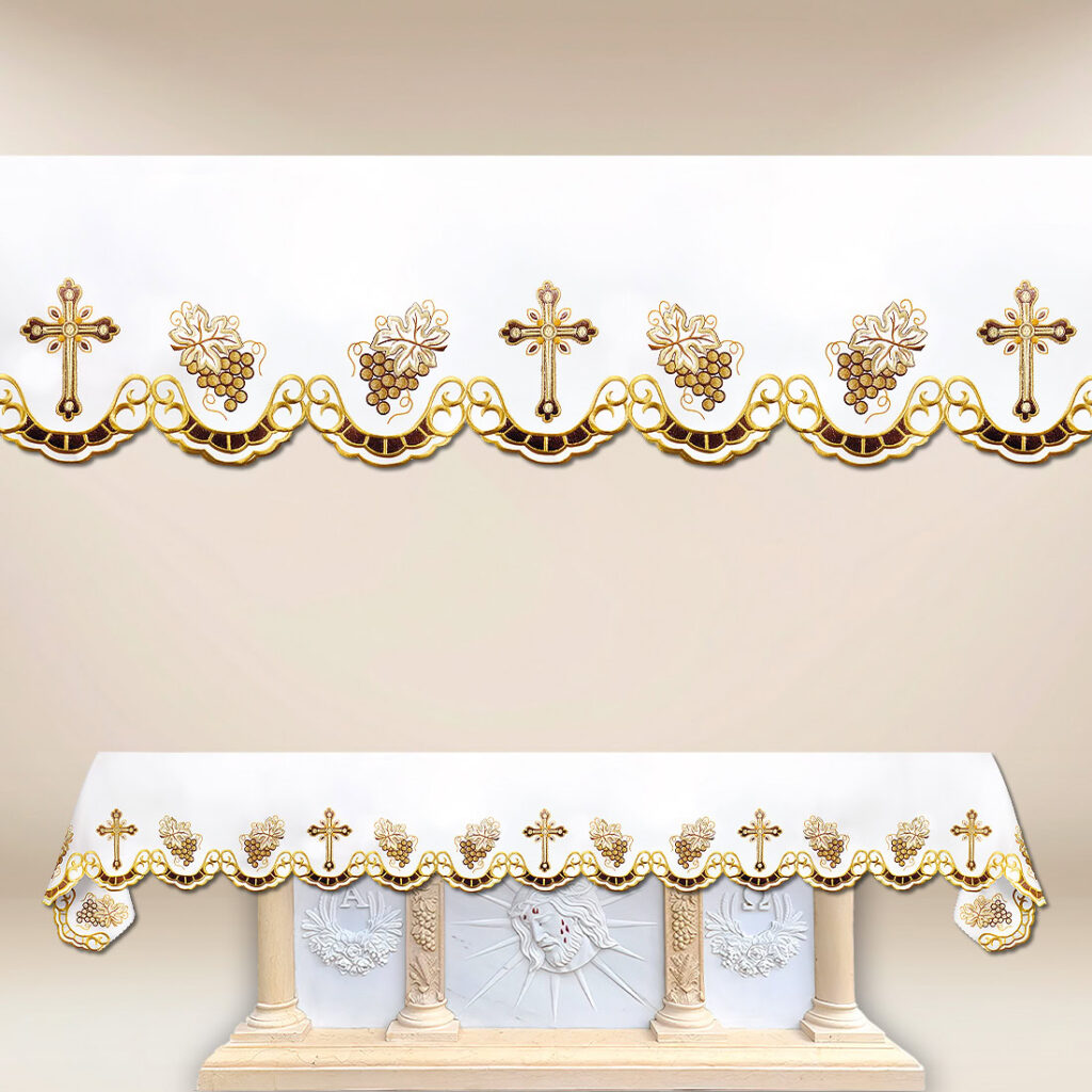 ob_29_8_26 Obrus haftowany “Złote Winogrono” – na dowolny wymiar