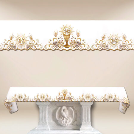 Obrus haftowany "Złoty Kielich"  (długość do 650cm)