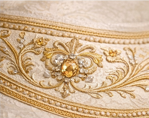 dekoracyjny ornament szaty liturgicznej inspirowany tradycją Kościoła