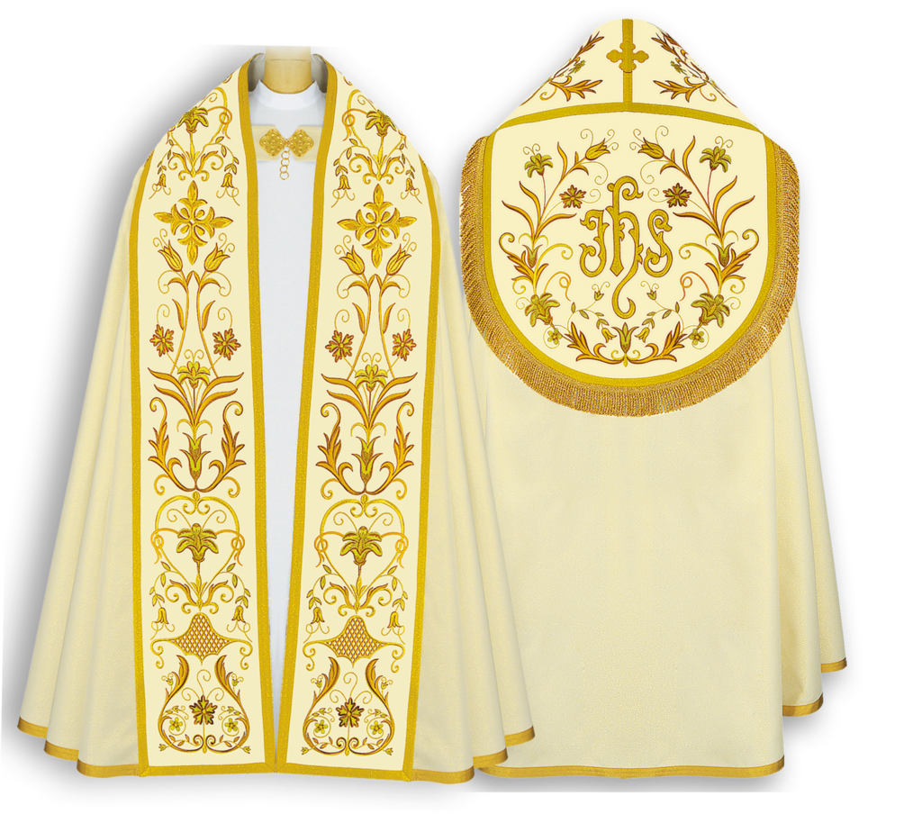 ornat liturgiczny z monogramem IHS kolekcja Angelus Urbanowicz Haft Polska