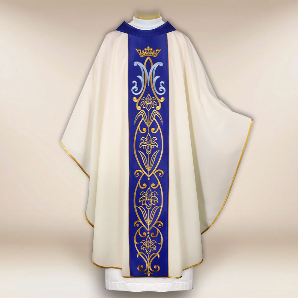 Ornat z haftowanym pasem “Maryjnym”