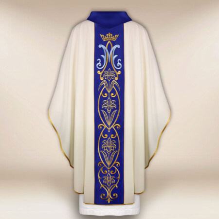 Ornat z haftowanym pasem “Maryjnym”