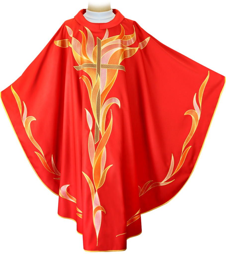 ornat liturgiczny z symbolem Ducha Świętego haftowany Urbanowicz Haft Polska