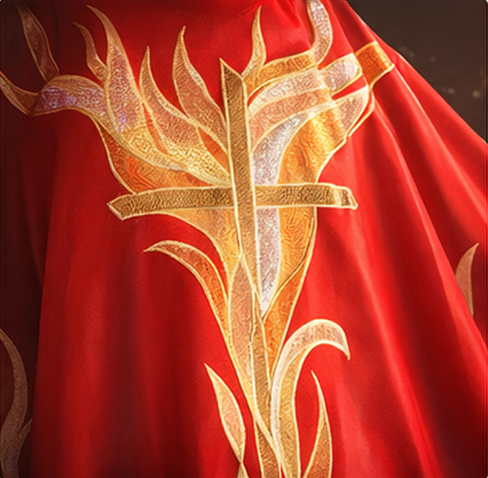 haftowana symbolika Ducha Świętego na ornacie liturgicznym Urbanowicz Haft Polska