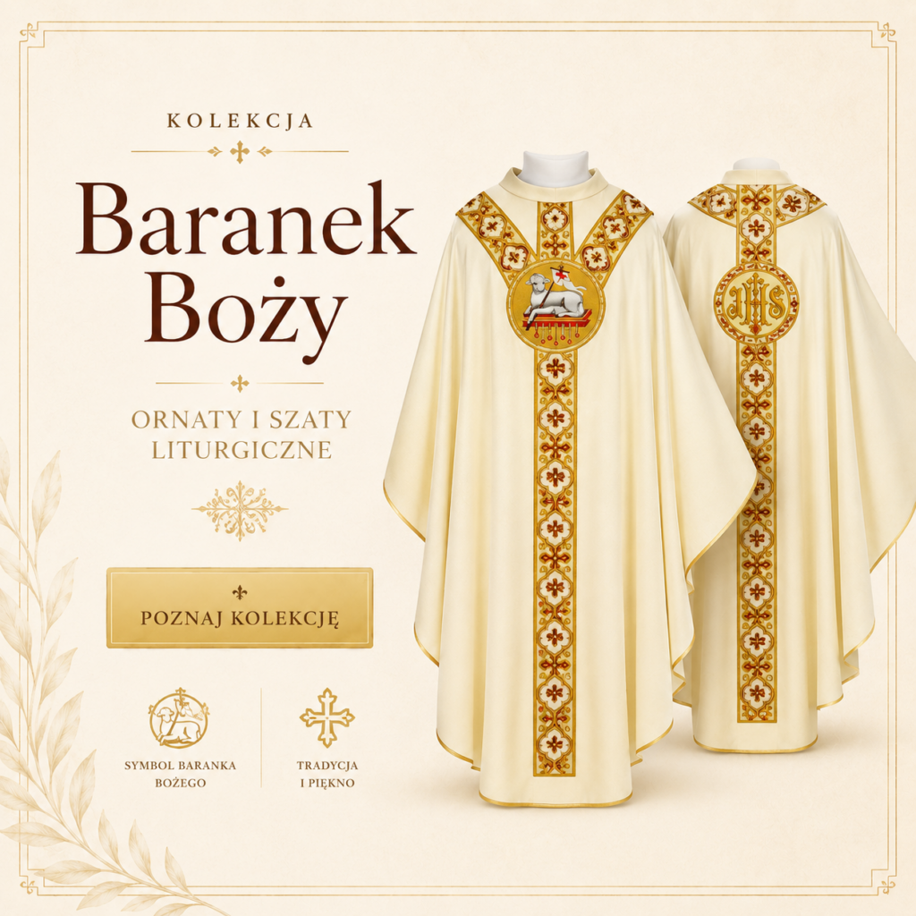 Kolekcja liturgiczna z ornatem i szatami do celebracji Mszy Świętej